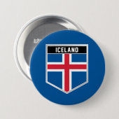 Island-Flaggenschild Button (Vorne & Hinten)