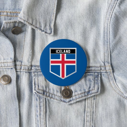 Island-Flaggenschild Button (Beispiel)
