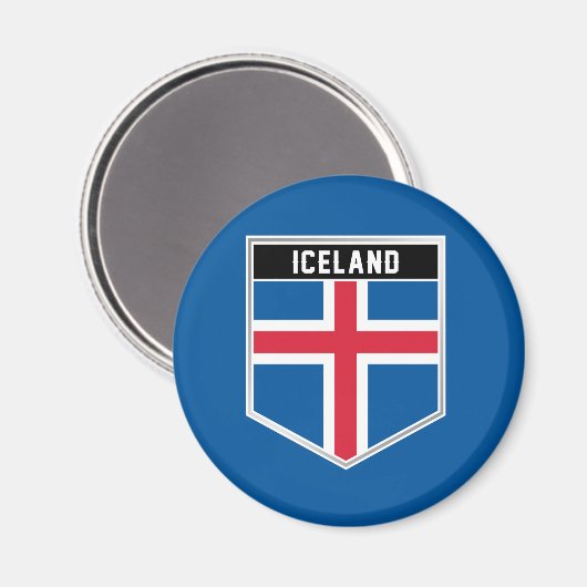 Island-Flaggenschild Magnet (Vorderseite/Rückseite)
