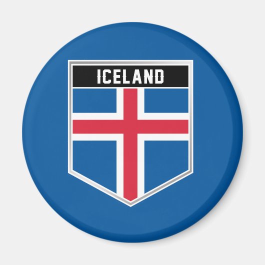 Island-Flaggenschild Magnet (Vorne)