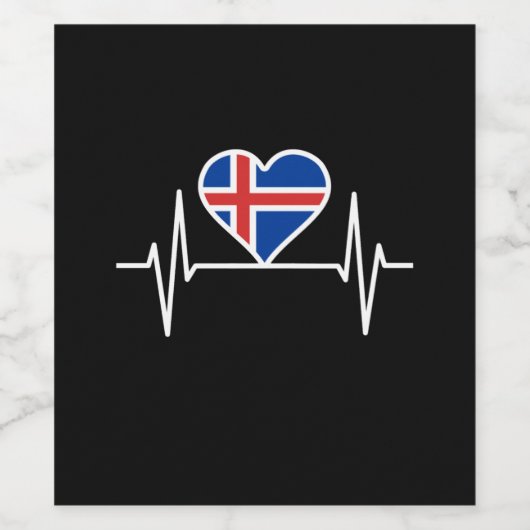 Island - Flaggenschlager Weinetikett (Einzelnes Label)