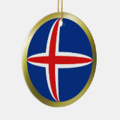 Island-Flaggenverzierung Keramikornament (Rechts)