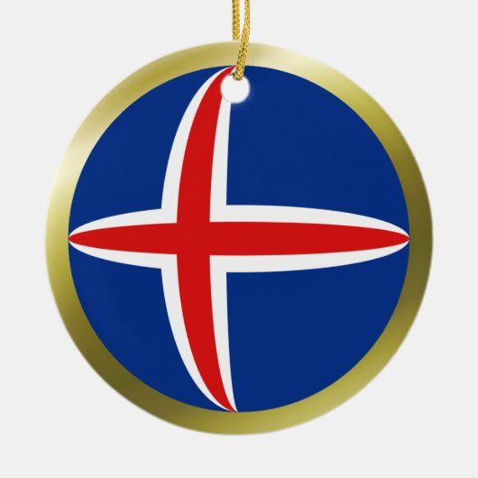 Island-Flaggenverzierung Keramikornament (Vorne)