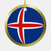 Island-Flaggenverzierung Keramikornament (Hinten)