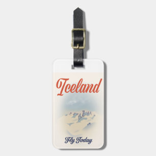 Island "Fliegen Sie heute" Vintage-Reiseposter Gia Gepäckanhänger