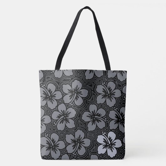 Island Floral Hawaiian Accent Hibiskus Beach Bag Tasche (Vorderseite)
