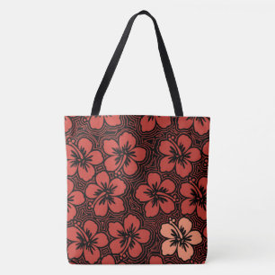 Island Floral Hawaiian Accent Hibiskus Beach Bag Tasche