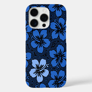 Island Floral Hawaiian Hibiskus gestreift Blau iPhone 16 Pro Hülle