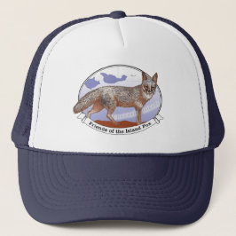 Island Fox Logo Baseball Hat Navy Blue Truckerkappe