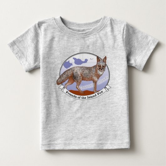 Island Fox Logo Grau Baby T Shirt (Vorderseite)