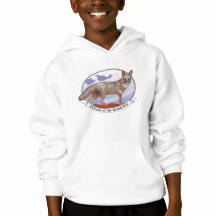 Island Fox Logo Kids Classic Hoodie White oder Gra