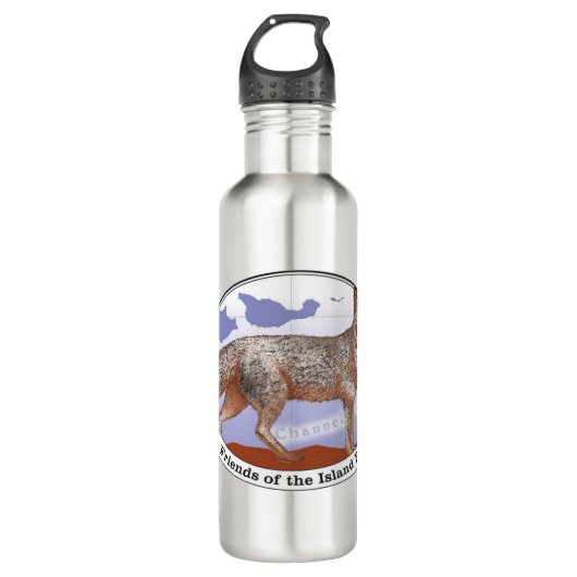 Island Fox Logo Steel Water Flasche 24 oz Edelstahlflasche (Vorderseite)
