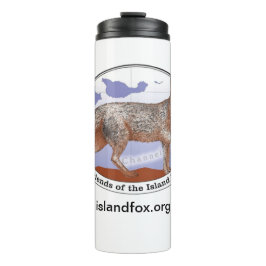 Island Fox Logo White Therbler Tumbler Thermosbecher
