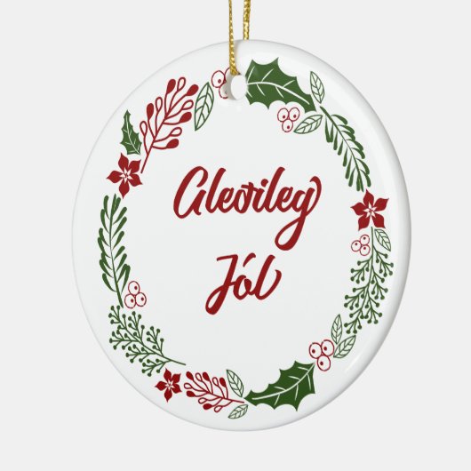 Island Frohe Weihnachtsfeier, Gleðileg jól Keramik Ornament (Links)