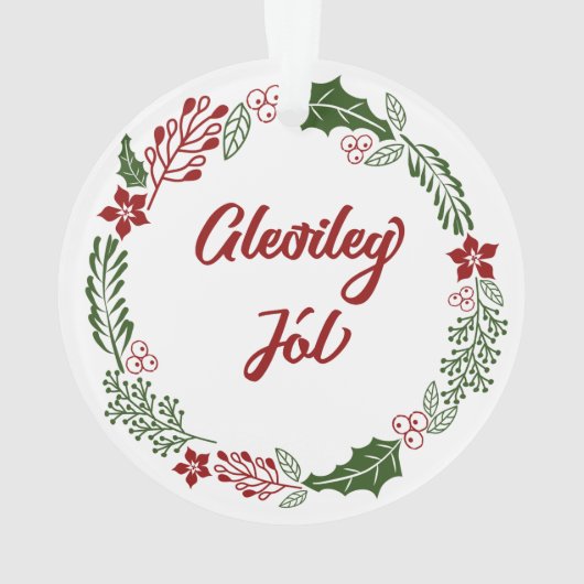 Island Frohe Weihnachtsfeier, Gleðileg jól Ornament (Rückseite)