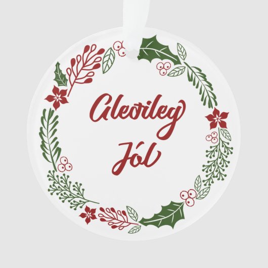 Island Frohe Weihnachtsfeier, Gleðileg jól Ornament (Vorderseite)