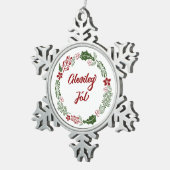 Island Frohe Weihnachtsfeier, Gleðileg jól Schneeflocken Zinn-Ornament (Rechts)