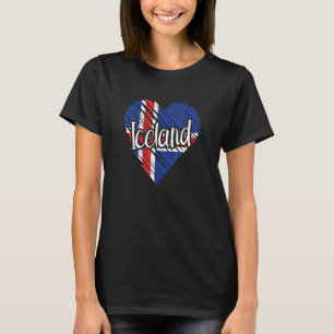 Island für Männer Isländer Herz Flagge für Frauen T-Shirt