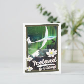 Island - gehen Sie zum Gliding! Postkarte (Stehend Vorderseite)