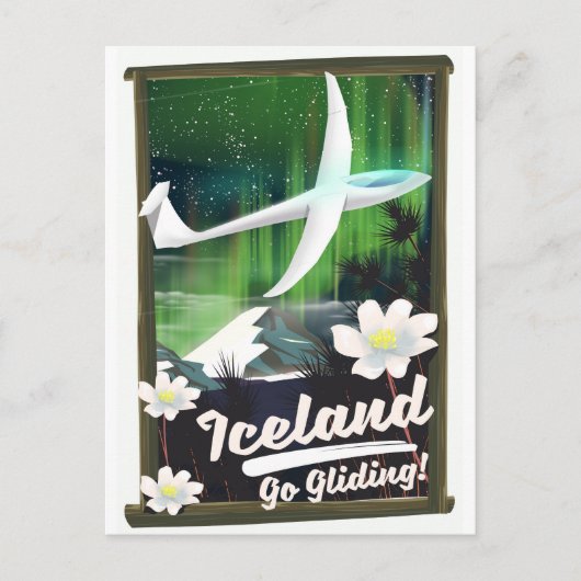 Island - gehen Sie zum Gliding! Postkarte (Vorderseite)