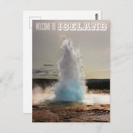 Island Geyser Strokkur Postkarte (Vorne/Hinten)