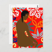 Island Girl, Gauguin Style, Postkarte (Vorne/Hinten)