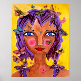 Island Girl mit Schmetterlings-Poster Poster