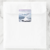 Island Glacier Lagoon Quadratischer Aufkleber (Tasche)