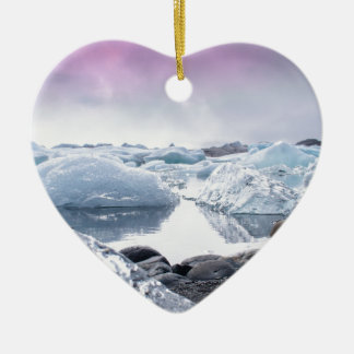 Island-Gletscher-Lagune Keramik Ornament