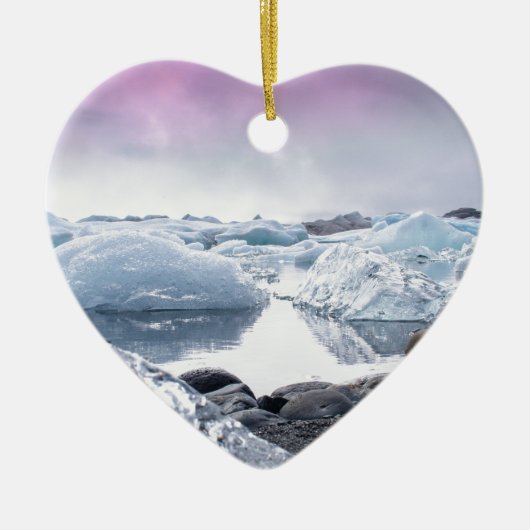 Island-Gletscher-Lagune Keramik Ornament (Vorne)