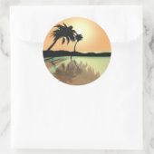 Island Gold Runder Aufkleber (Tasche)