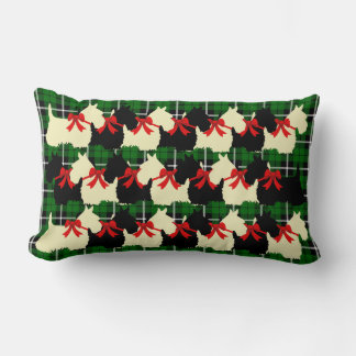 Island Green Kariert print Scottish Terrier dog Lendenkissen