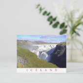 Island Gullfoss Wasserfall-Ansicht Postkarte (Stehend Vorderseite)
