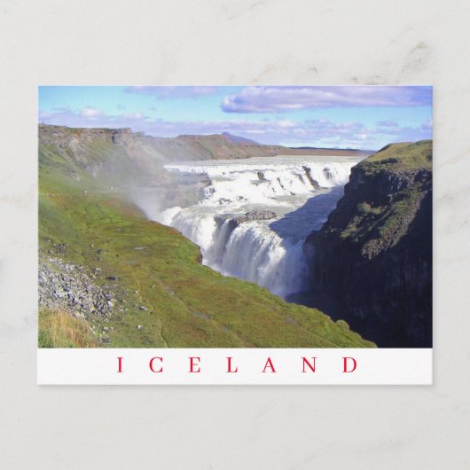Island Gullfoss Wasserfall-Ansicht Postkarte (Vorderseite)