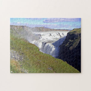 Island Gullfoss Wasserfall View Puzzle