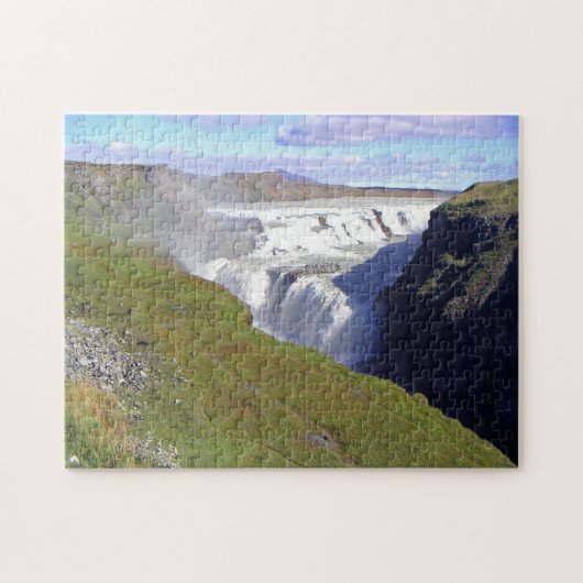Island Gullfoss Wasserfall View Puzzle (Horizontal)
