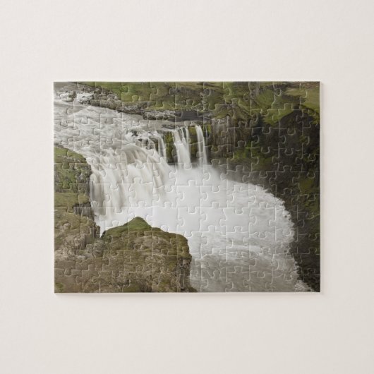 Island. Hafragilsfoss Wasserfall in Puzzle (Horizontal)