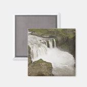 Island. Hafragilsfoss-Wasserfall Magnet (Vorderseite/Rückseite)