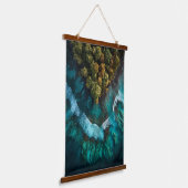 Island Heart Aerial Ocean Wall Art Wandteppich Mit Holzrahmen (Gewinkelt)