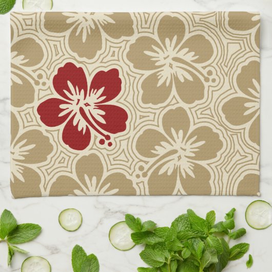 Island Hibiskus Hawaiian Kitetücher Handtuch (Gefaltet)