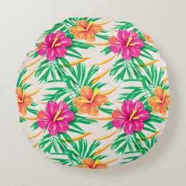 Island Hibiskus Round Pillow Rundes Kissen