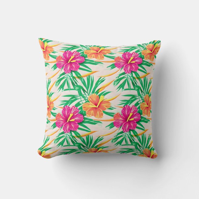 Island Hibiskus Throw Kissen (Vorderseite)