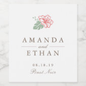 Island Hibiskus Wedding Weinetikett (Einzelnes Label)