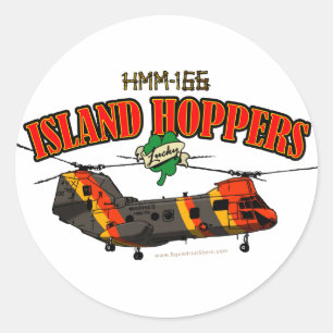 Island Hoppers einfaches Design Runder Aufkleber