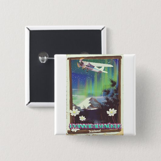 Island Hvannadalshnúkur Button (Vorne & Hinten)