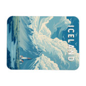 Island Illustration Reise Kunst Vintage Magnet (Horizontal)