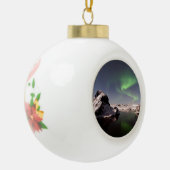 Island im Winter Keramik Kugel-Ornament (Links)