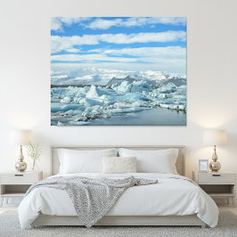Island Island Eislagune und Schneebedeckte Berge A Poster