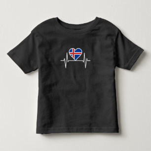 Island - Island Flag Herzschlag Kleinkind T-shirt