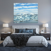 Island Island Gletscherlagune und Schneebedeckte B